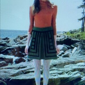 Elegant Green Patterned Skirt